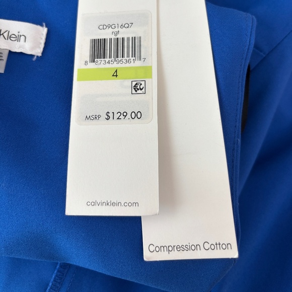 Calvin Klein Fit & Flare Midi Dress - Royal Blue Size 4 - Picture 9 of 11